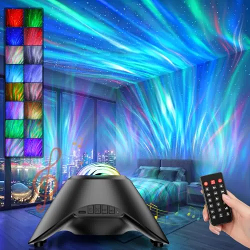 Proyector de Galaxias y Aurora Estrellas con Bluetooth Ruido Blanco Mando
