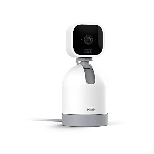 Blink Mini Pan-Tilt Cámara | Cámara de seguridad inteligente orientable, interior, con enchufe, audio bidireccional, vídeo HD y detección de movimiento, compatible con Alexa (blanca)