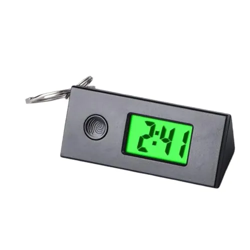 Reloj digital con llavero, reloj de bolsillo portátil, mini clip, accesorio deportivo de viaje, accesorio ligero para uso diario al aire libre, reloj llavero multifunción para senderismo, camping