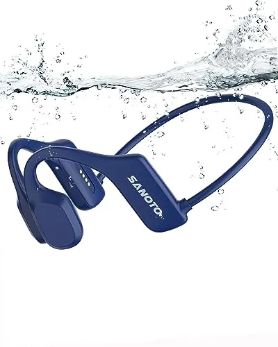 SANOTO Auriculares Natacion, Open Ear Auriculare Bluetooth & MP3 Acuaticos | Inalambricos Deportivos Auriculares, Conduccion Osea, 8G Memoria, IP68 Auriculares Natacion Sumergibles Auriculares Piscina