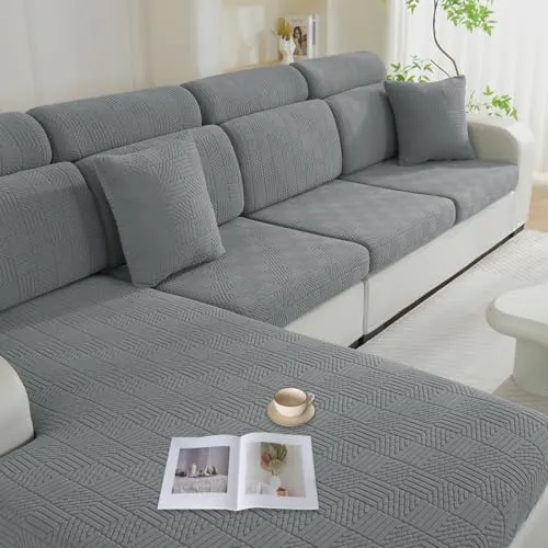 Ystyle Funda Asiento Sofa Ajustable, Alta Extensible Funda Sofa Cojin Separado, Antideslizante, Universal, Lavable, Protector de Muebles para Perros y Mascotas (1 Asiento*3, Gris Claro)