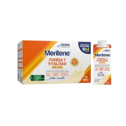 Meritene Fuerza y Vitalidad Drink Sabor Vainilla | 12 Unidades x 180ml