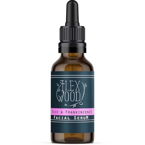Suero facial de rosa e incienso, 100% natural, vegano, hidratante, sin crueldad animal, antienvejecimiento, 20 ml