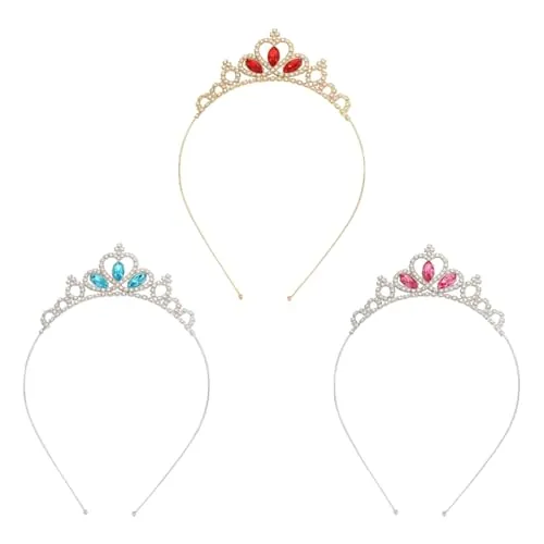 TRKETK 3 Piezas Corona de Princesa Tiara con Diamantes Corona de Cristal para Niña Elegante y Brillante Para Novia de Boda Desfiles Niña Princesas Fiesta de Cumpleaños Diadema Mujer