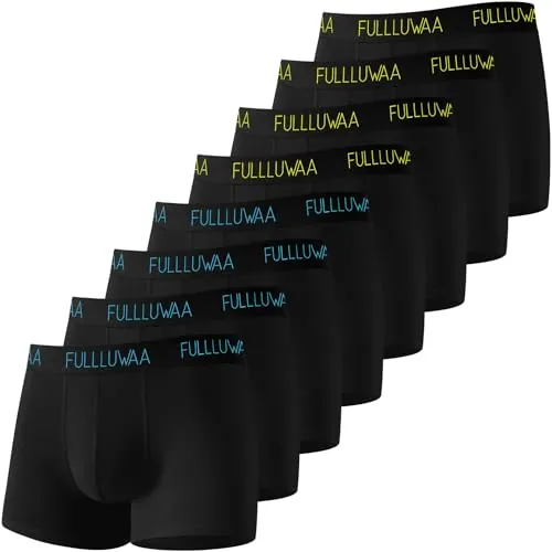 Fullluwaa Boxer Hombre Pack 8, Algodón Elástico, Suaves, sin Etiquetas