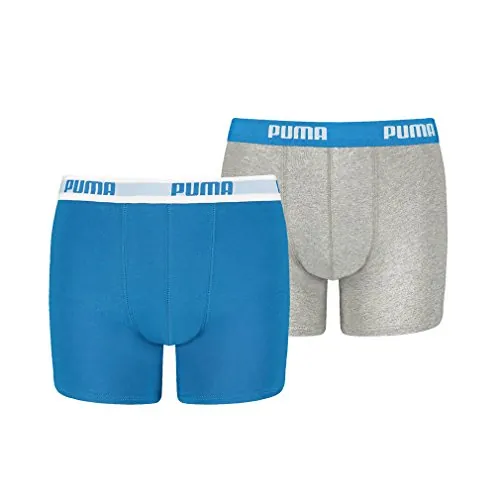 PUMA Everyday Basic Boxers 2P, Boxer, Niños, Azul/Gris, 158-164