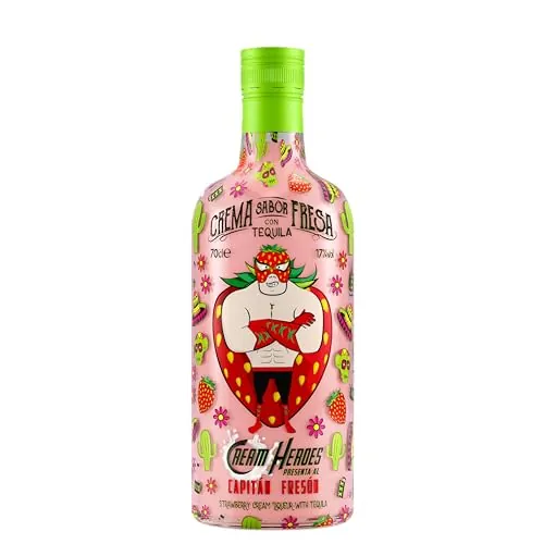 CREAM HEROES | Crema de Fresa con Tequila | 70 cl/700 ml | Capitán Fresón