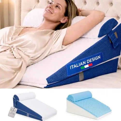 Ritalia® Almohada de Lectura 3 Alturas Extra Ancha 60x60x30 Ideal Almohada reflujo Adulto, cojin Lectura Cama, útil Respaldo para Cama y cuña elevar colchon. Gran VERSATILIDAD Incluye cojin Lumbar