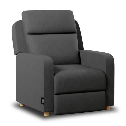 Nalui - Sillón Relax Reclinable One Fabric (77x87x95cm) con Apertura Push Manual y Estructura Reforzada. Sillón para el Salón Tapizado en Tela con Reclinación 160º Gris Marengo