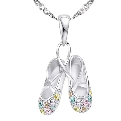 TSUOUKL Bailando Bailarina Bailarina Ballet Colgante Collar Encanto Sorpresa Regalo de joyería, Collar de Niña Bailarina Colgante Bailarín de Ballet, Joyas Bailarina Regalo de Rendimiento