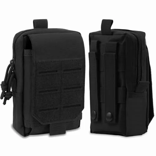 ROEOWENE Bolsa Tactica Molle EDC Pouch Tactical Molle Bolsillo Tactico Bolsa de Cintura Militar Riñonera Tactica Hombre Funda Movil Cinturon Bolso Cintura Pequeño Funda Táctica para Teléfono,Negro