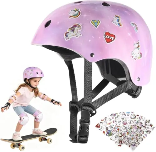 DUZSKJ Casco Ajustable para Bicicleta y monopatín para niños y niñas