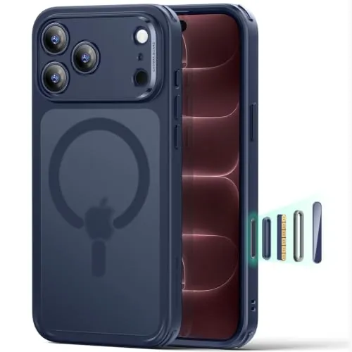 ESR Classic Hybrid Funda para iPhone 18 Pro Max/17 Pro MAX, Azul Mate