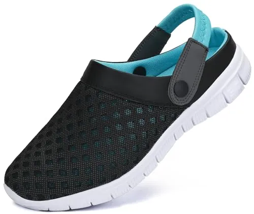 SAGUARO Zuecos para Hombre Mujer Zapatillas de Playa Antideslizante Respirable Ligeras Sandalias para Jardín Río Mar, Azul, 42 EU