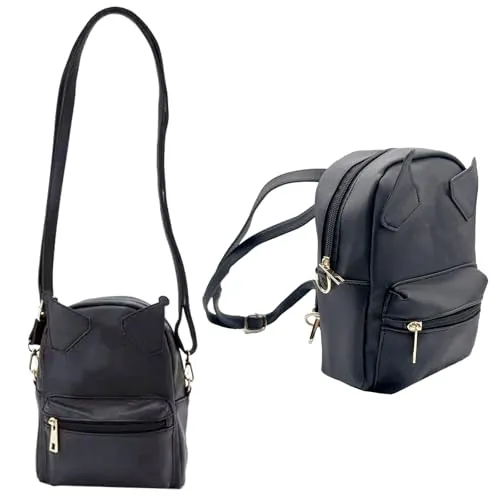 WKxinxuan Mochila Kuromi Kawaii Accesorio Kuromi Cuero PU para Bolsas de Plástico Kurom Bolsa Sanrio para Niñas con Pequeña Bolsas Kuromis Linda