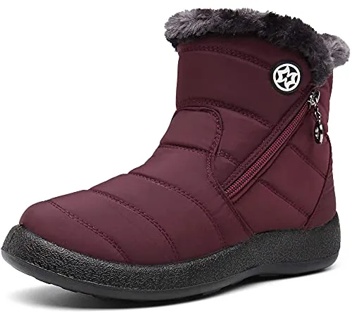 Gaatpot Botas para Mujer Botines de Invierno,Rojo,40 EU