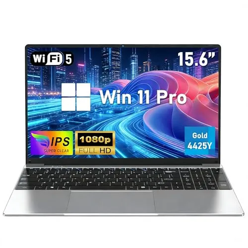 FUNYET Ordenador Portátil, 16 GB de RAM y 256 GB de SSD,Nuevo Laptop de 15,6 Pulgadas de 2026, Pentium Gold 4425Y Portátil,IPS FHD 1920 x 1080 Notebook,5000 mAh，Teclado numérico，WiFi5