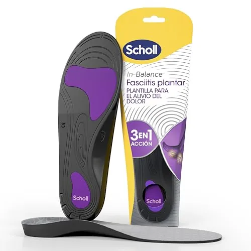 Scholl In-Balance Plantillas Ortopédicas para Hombre y Mujer - Plantillas Fascitis Plantar, Dolor de Talón y Metatarsalgia, Soporte del Arco, Pies Planos y Espolón Calcáneo, Talla L 42,5-45