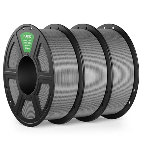DEEPLEE PLA Pro 1.75 mm, Kit 3 Bobinas Gris (3 kg). Alta Tenacidad y Fácil Impresión. Precisión ±0.02 mm y Sin Atascos. Compatible con la mayoría de impresoras FDM.