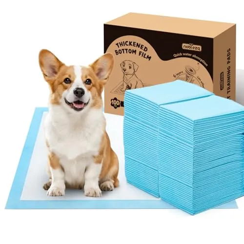 Nobleza Empapadores Perros 60x60cm Pañales Desechables para Perros, 100 Unidades Alfombra Toallas Higiénica Absorbente y Antifugas Empapadores para Mascotas,Empapadores Perros