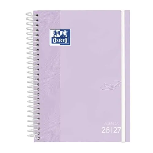 Oxford Touch, Agenda 2026 2027, Semana Vista, Tapa Extradura, A5 (15x21 cm), Español, Color Lavanda