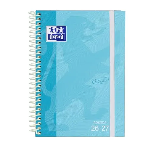 Oxford Touch, Agenda 2026 2027, Semana Vista, Tapa Extradura, A5 (15x21 cm), Español, Color Ice Mint