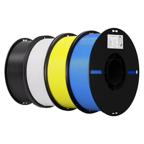 Creality Filamento PLA 1.75mm, Filamento para Impresora 3D Precisión Dimensional +/- 0.02mm, Carrete Filamento 3D, para Mayoría Impresoras 3D,4KG,negro,blanco,amarillo,azul