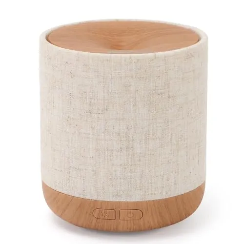 ZmarKraft Difusor de aceite esencial de 200 ml con cubierta de tela y lámpara de noche, difusor ultrasónico de aroma, humidificador con luces, decoración de habitación, humidificador pequeño para