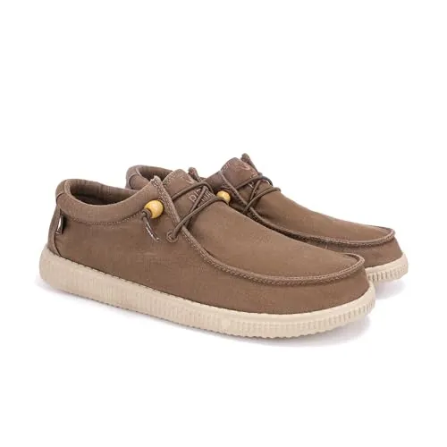 WALK IN PITAS | WP150 WALLABI Washed | Mocasines de Hombre | Náuticos Casual | Zapatillas de Tela | Zapatos sin Cordones | Deportivas Casuales | Calzado de Walkinpitas | Marron 42