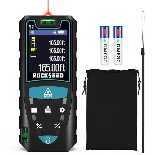 RockSeed Medidor Láser 50M,HD IPS Distancia Láser Digital con Sensor Ángulo