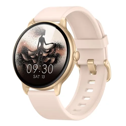AcclaFit Reloj Inteligente Hombre Mujer con Llamadas Bluetooth, Smartwatch Esfera Redonda 1,38" con 147+ Modos Deportivos, Pulsómetro, Monitor de Sueño, IP68 Impermeable, Compatible con Android iOS