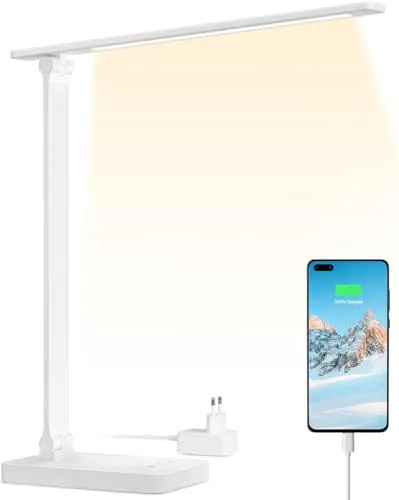 Lepro Lámpara Escritorio LED 655 LM USB Regulable Blanco