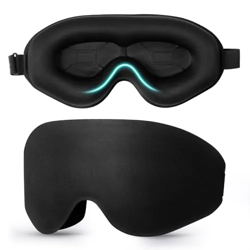 Blendura Antifaz para Dormir, Anti-Luz Tapa Ojos para Dormir 3D Correa Ajustable Sleep Mask para Mujer y Hombre para Dormir Viajar, 1 paquete