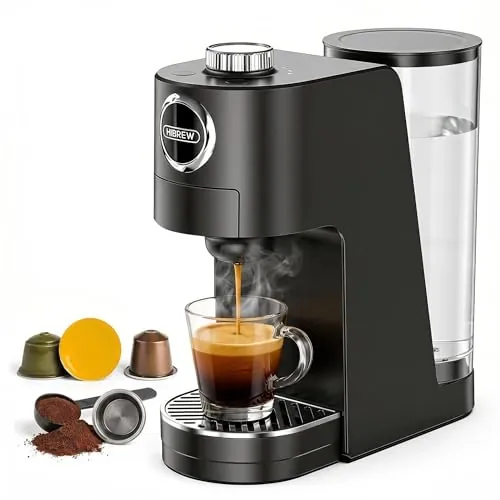 HIBREW H3C Cafetera Monodosis 3 en 1, 7 Niveles de Temperatura