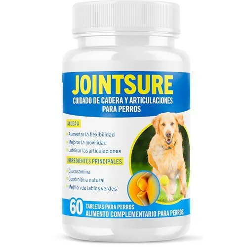 JOINTSURE condroprotector perros I con gran concentración de mejillon labios verdes, glucosamina y condroitina natural I suplemento antiinflamatorio para articulaciones I 60 comprimidos