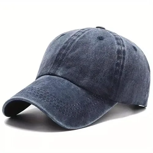 1 gorra clásica unisex ajustable de color sólido, negro oscuro, Talla única
