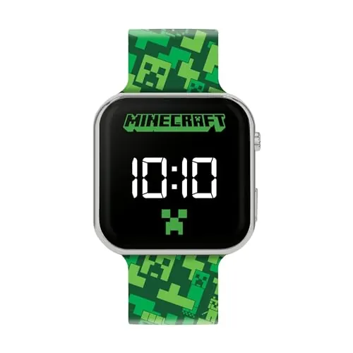 Minecraft Reloj Casual MIN4273, Verde, Moderno