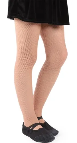 MANA MANA Medias De Rejilla Para Niñas: Elegantes Y Cómodas Para Cualquier Ocasión: Medias Versátiles, Pequeñas, De Red Y Malla, Para Niñas: Fabricadas En Italia, Beige, 110/116 cm