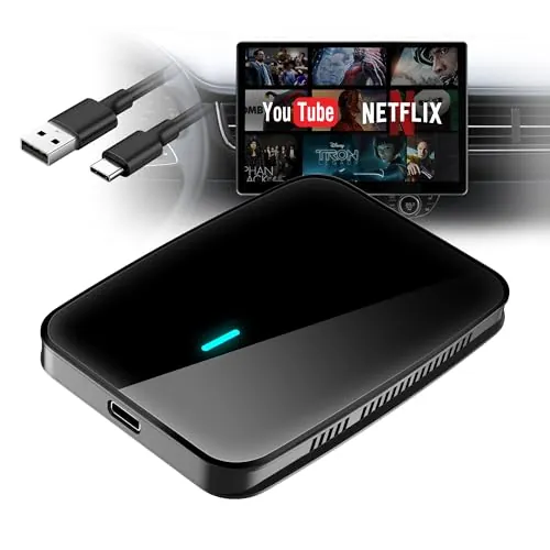 ATOTODIRECT Adaptador Inalámbrico CarPlay Android Auto, CarPlay AI Box para CP/AA por Cable, 2G+16G, Dual WiFi y Bluetooth Hub IoT, BLE, para Netflix/Youtube/Tarjeta TF, DriveChat AI Voice, CB4A