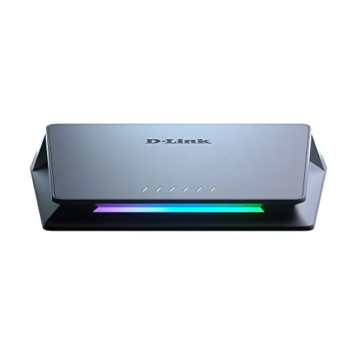 D-Link DMS-106XT Switch Multigigabit para Gaming, 5 Puertos LAN 2.5 Gigabit, 1p LAN 10 Gigabit, sin gestión, diseño avanzado con Leds, Turbo Mode, IGMP Snooping, priorización Inteligente