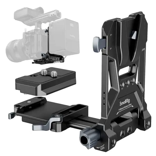 SMALLRIG V-Mount Battery Plate, para Arca-Swiss, Placa de Montaje de Batería V-Lock Compacta y Plegable en Forma de L para Cámara DSLR, para NEEWER V Mount Battery PS099E- 4064B