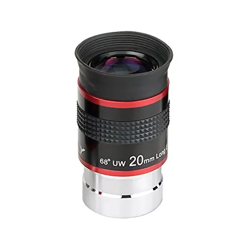 Svbony Ocular Telescopio 1.25", Ocular Ultra Gran Angular 68°, Metal Totalmente Ocular 20mm para Telescopio y Filtros(20 mm)