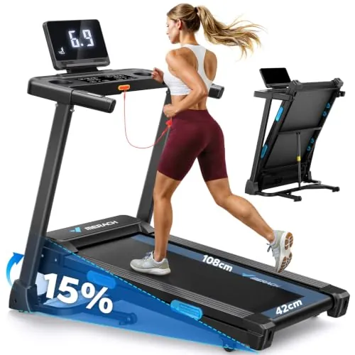 MERACH T12 Cinta de Correr Plegable, 15% Cinta de Andar con Inclinación