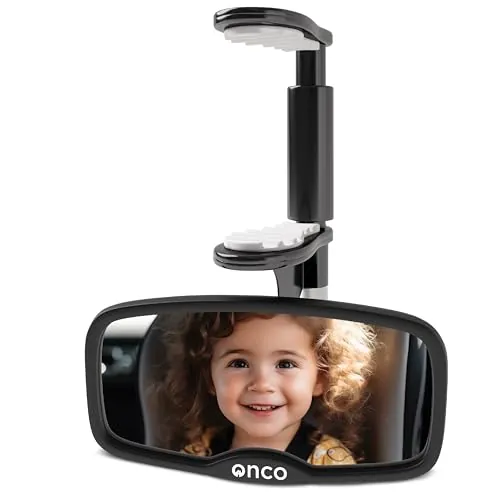 Onco Espejo Coche Bebé Orientado Hacia Delante - Espejo Coche Bebé Asiento Trasero Con Pinza, Espejo Bebé Coche Irrompibles, Espejo Retrovisor Bebé Coche, Accesorios Bebé