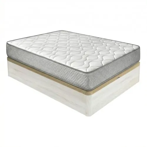 Duérmete Online - Pack Colchón Viscoelástico Marko Reversible + Canapé Madera Abatible Gran Capacidad | Color Gris Polar 135 x 190