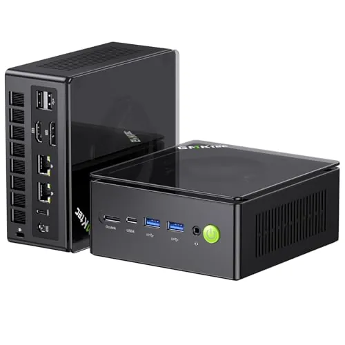 GMKtec Mini PC Ryzen 7 8845HS (8C/16T, hasta 5,1 GHz), K8 Plus, 32 GB DDR5 1 TB SSD, Pantalla cuádruple 4K| Wi-Fi 6 | Bluetooth 5.2 | Doble Tarjeta de Red 2,5 GHz | HDMI 2.1 | USB 4.0