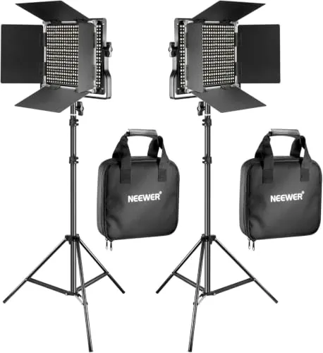 NEEWER NL660 Kit LED Luz de Video Bi Color con Soporte, 2 Piezas