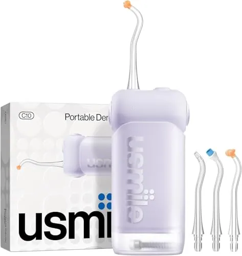 usmile C10 Irrigador Dental de Viaje, 95 Días de Autonomía, Púrpura