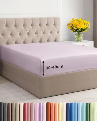Sábana Bajera 80x200 - Microfibra Bolsillo 40cm (16") Ajustable - Lavanda