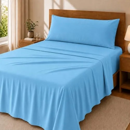 Degrees Home Premium – Juego de Sábanas 90x190 cm 3 Piezas: Sábana Bajera Ajustable, Encimera y Funda de Almohada 90X45 – Microfibra Cepillada, Suave, Oeko-Tex Certificado